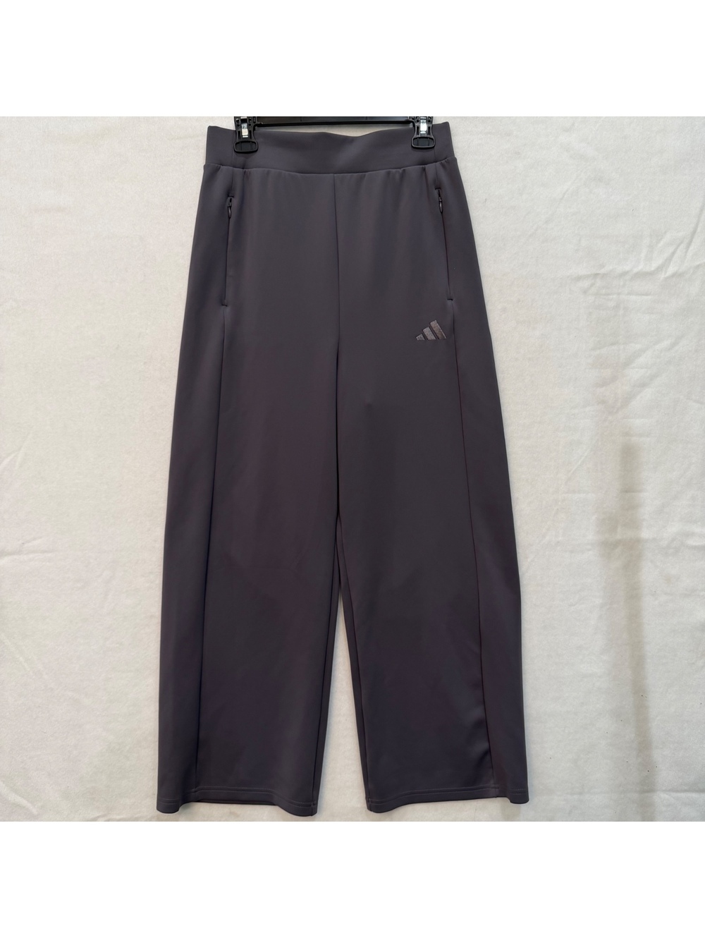 Adidas Womens Wide Leg Pants With Pockets Size MEDIUM Gray Soft Pockets